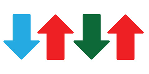 Up and down arrow icon. Cryptocurrency, stock and forex investment trading analysis symbol. Arrows data transfer icon, exchange arrow icon. Vector illustrator. 