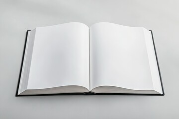 Detailed Image of a White Book with a Blank Page in the Middle