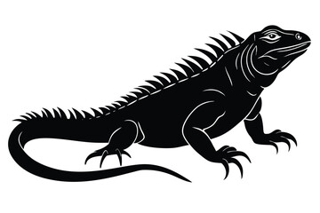 Iguana black Silhouette Clip art