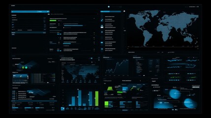 Global Business Analytics Dashboard Displaying Key Metrics