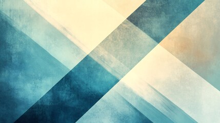 Abstract teal and beige geometric pattern subtly textured with soft light. AI Generated