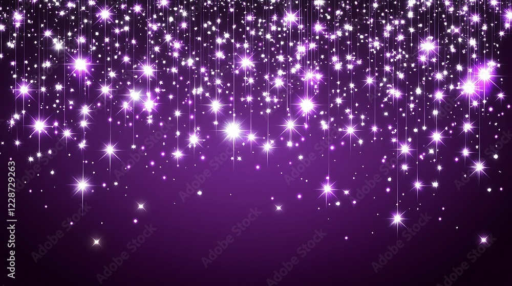 Canvas Prints purple background with sparkling shimmering stars