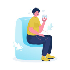Illustration of a male character donating blood