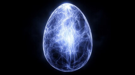 Glowing Energy Egg Cosmic Birth Abstract Art