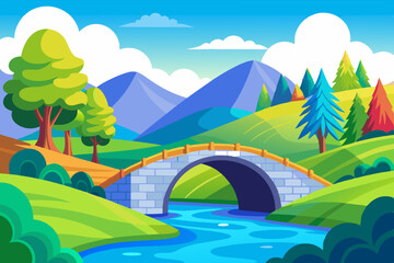 Obraz premium landscape with mountains and river