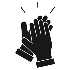 Applause hand icon on white background