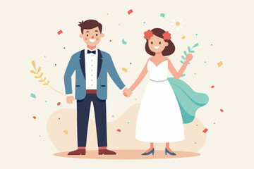 bride and groom on the beach
