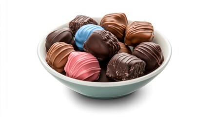 Assorted chocolates in bowl, studio shot, sweet treats, dessert