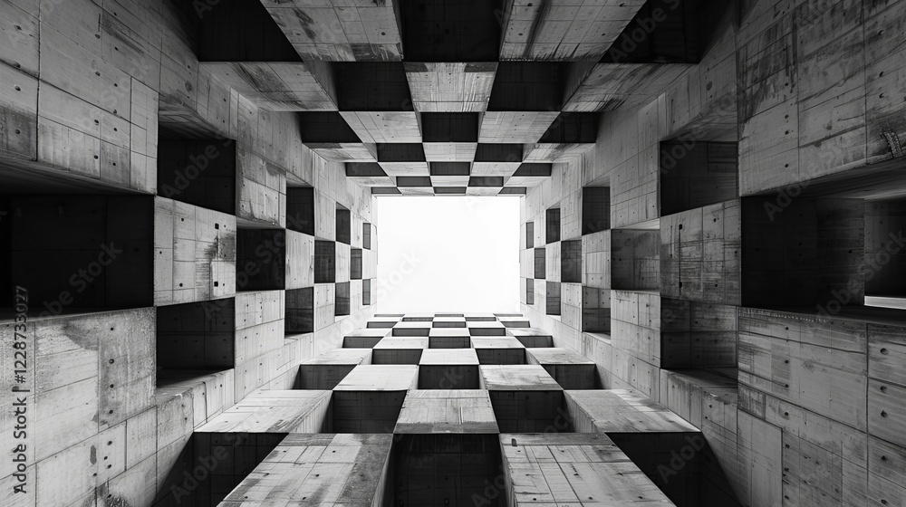 Poster The Enigmatic Grid: A Captivating Optical Illusion Unveiled Through Mesmerizing Shifting Patterns and Visual Effects