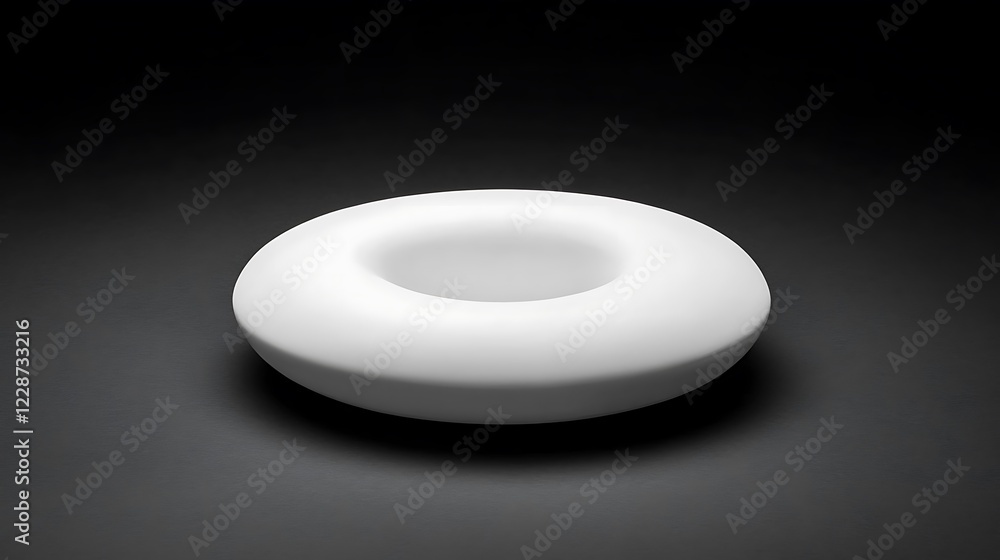 Poster white circular object with a central depressed area
