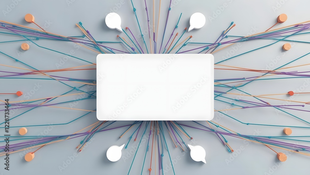 Poster data network message abstract communications with speech bubbles