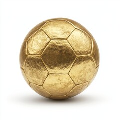 Golden soccer ball, studio shot, white background, award