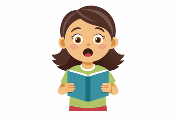 Obraz premium A girl got surprised white reading a book
