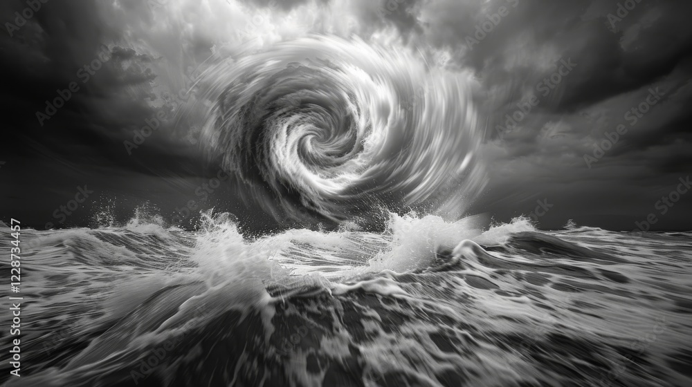 Poster enigmatic vortex illusion capturing mesmerizing optical whirlpool in motion, surreal spin phenomenon