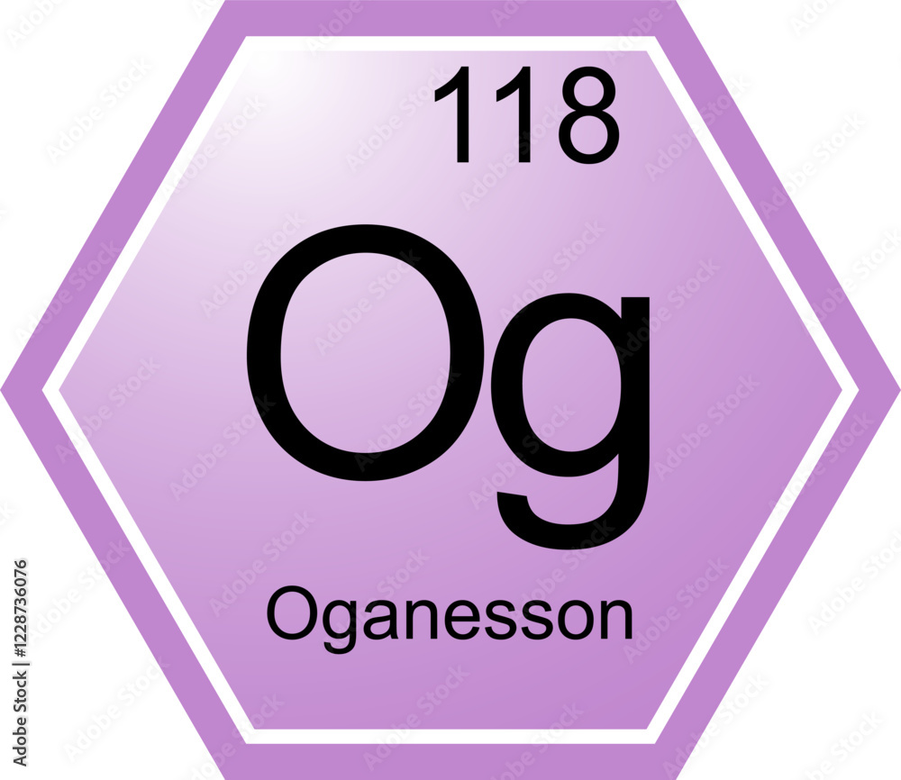 Wall mural The symbol of the chemical element Og is Oganesson.