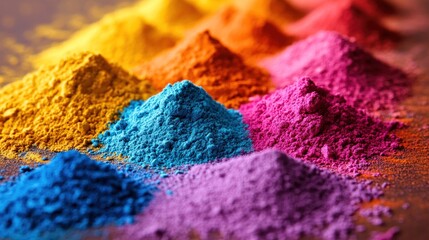 Fototapeta premium Happy Holi - vibrant celebration of colors, joy, togetherness, where people joyfully toss colored powders, drench each other with hues, and embrace spirit of unity, love, and festivity.