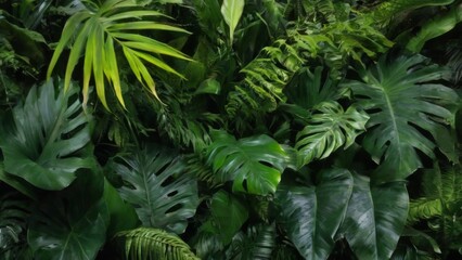"Tropical Plants Close-Up with Vibrant Colors and Lush Texture"