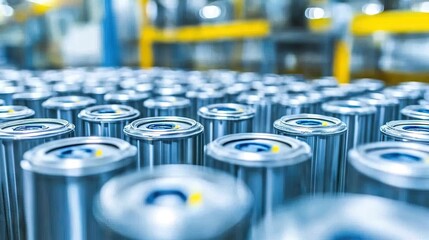 A factory producing eco-friendly battery casings made from recycled materials.