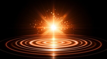 Obraz premium Glowing Orange Light Orb Abstract Background Design