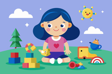 Kids playing with toys