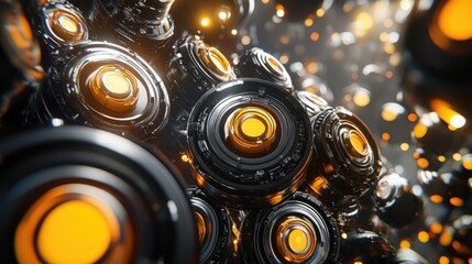 A futuristic concept of a circular economy facility where batteries are refurbished for extended use.