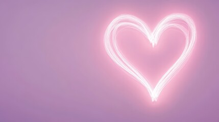 Glowing Pink Heart Light Painting Abstract Art Design