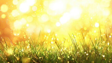 Obraz premium A field of grass with a bright yellow background