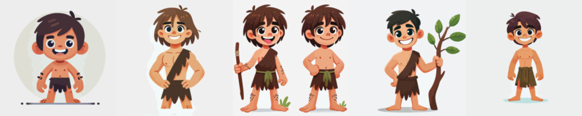vector set of tarzan characters