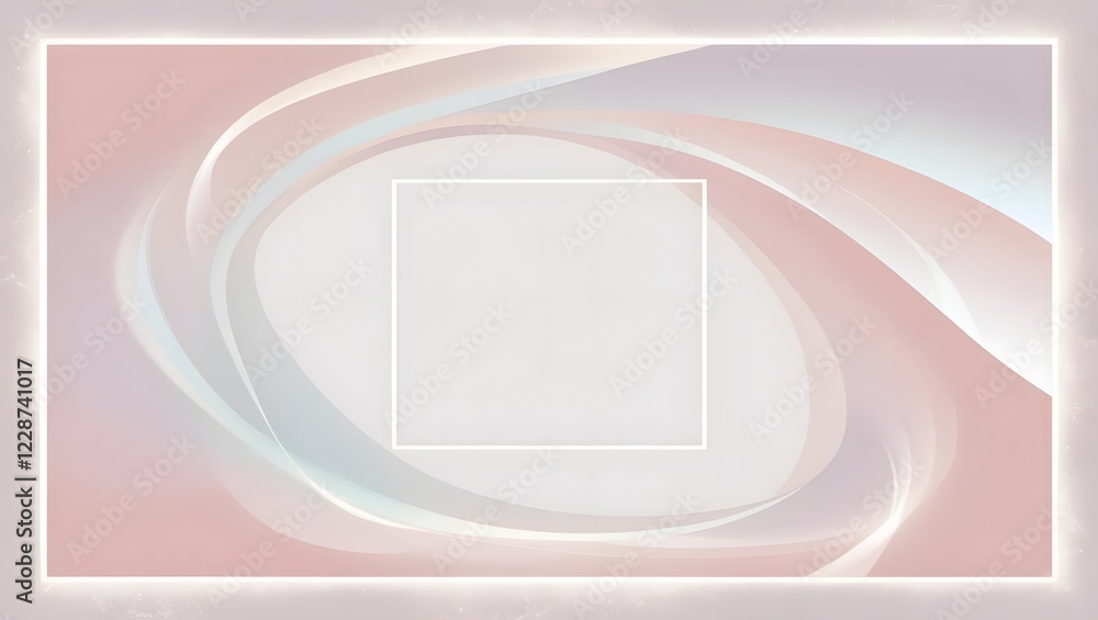 Poster abstract gradient background with a white square and glitter frame.