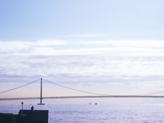 兵庫県。明石海峡の風景