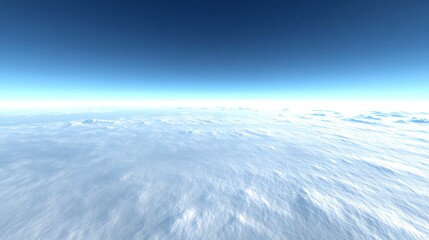 Aerial View of a Vast Cloud Sea Below a Blue Sky