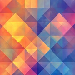 Obraz premium Illustration of gradient-filled triangles forming a kaleidoscopic pattern., Generative AI
