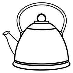 Stylized Tea Kettle Line Art for Vector Projects