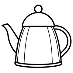 Stylized Tea Kettle Line Art for Vector Projects