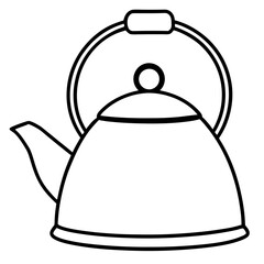 Stylized Tea Kettle Line Art for Vector Projects