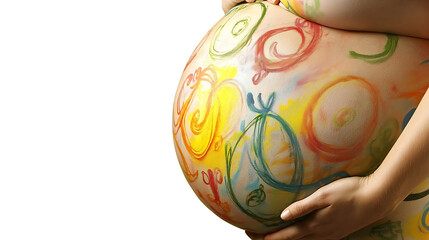 Celebrating Pregnancy Through Artistic Expression A Colorful Maternity Belly Art Showcase