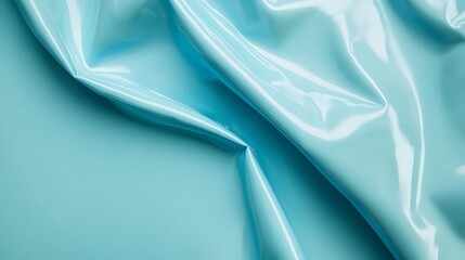 Abstract Draped Light Blue Shiny Fabric