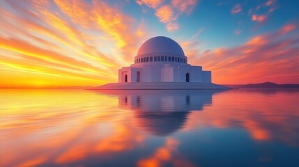 Obraz premium Sunrise Dome Reflection Peaceful Waterscape