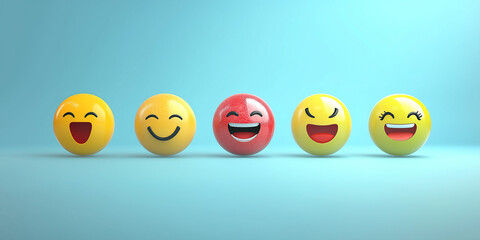 Konzept für eine Kundenzufriedenheitsumfrage. Fünf-Sterne-Bewertung auf virtueller Feedback-Schnittstelle, hervorragende Kundenzufriedenheit. Emoticons verschiedener Feedback-Ebenen, Kundenerfahrung,