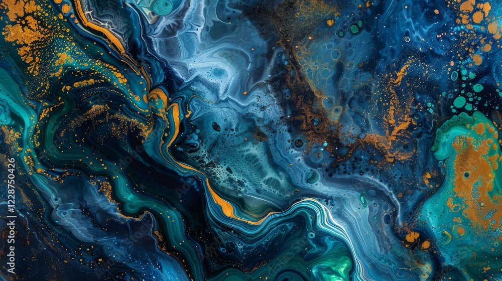 Poster ethereal euphoria: a kaleidoscope of vivid ink swirls dancing in water, abstract colorful patterns u