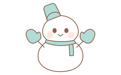 かわいい雪だるまのキャラクターイラスト
