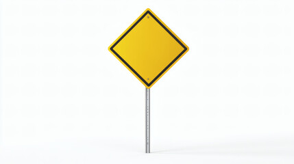 road sign mockup isolated on white background