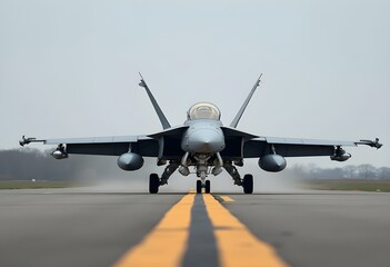 Fototapeta premium fighter jet at the military airport