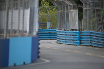 Empty Dramatic view of racing circuit asphalt road