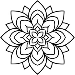 Boho Mandala Heart Line Art for Design Projects