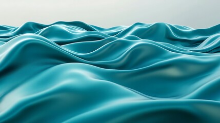Obraz premium Teal Silk Drapery Abstract Landscape