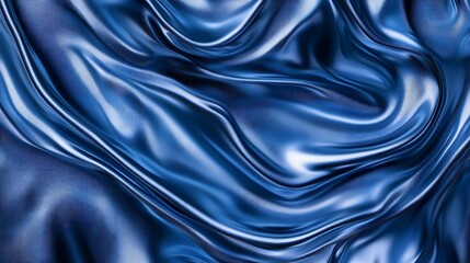 Obraz premium Draped Blue Silk Fabric Abstract Texture Background