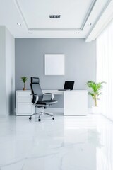 Fototapeta premium A doctor office with a minimalist and futuristic design.