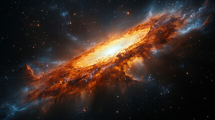 Fototapeta premium A vibrant cosmic scene with a colorful nebula and twinkling stars against a dark space background symbolizing the vast beauty of the universe and endless possibilities of space exploration