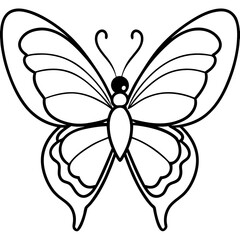 Butterfly and Hearts A Line Art Harmony